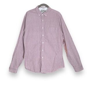 Antik Denim 100% Cotton Button Down Collar Shirt Size Large Pink Chambray